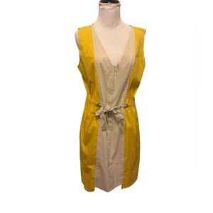 Tahari Yellow and Cream Dress size 12p